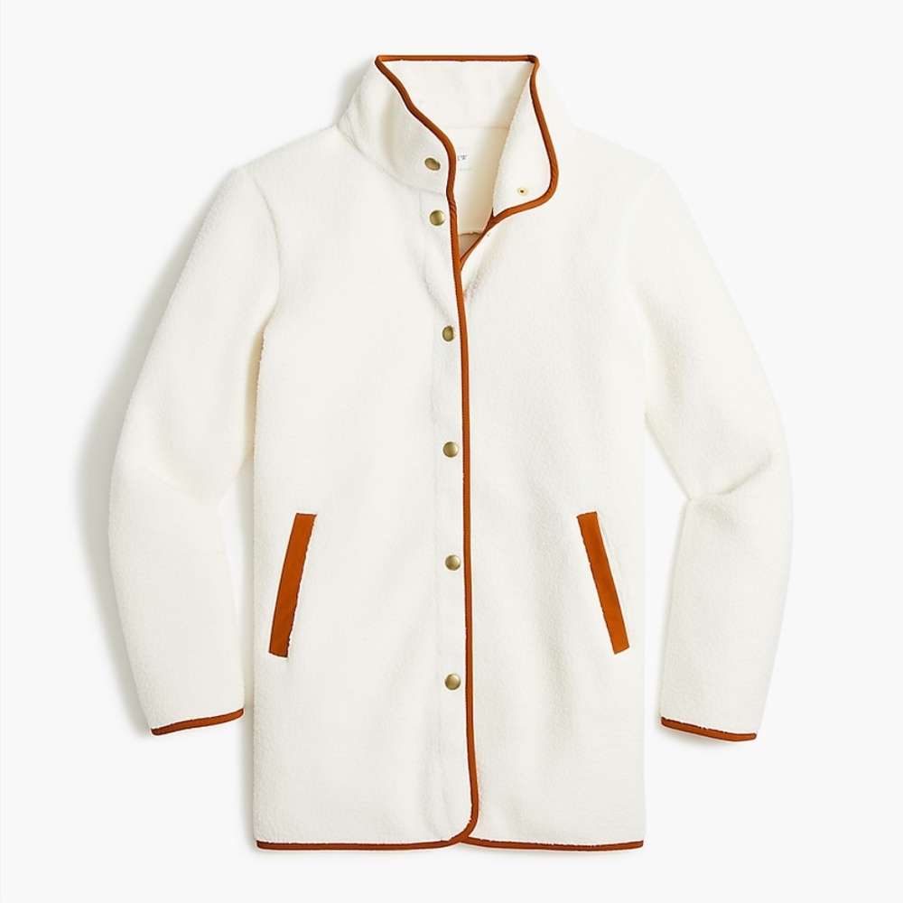 J Crew Piped sherpa coat